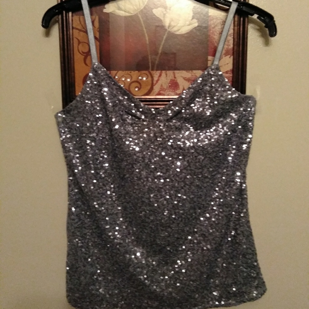 Silver Sequins Camisole [The Limited]